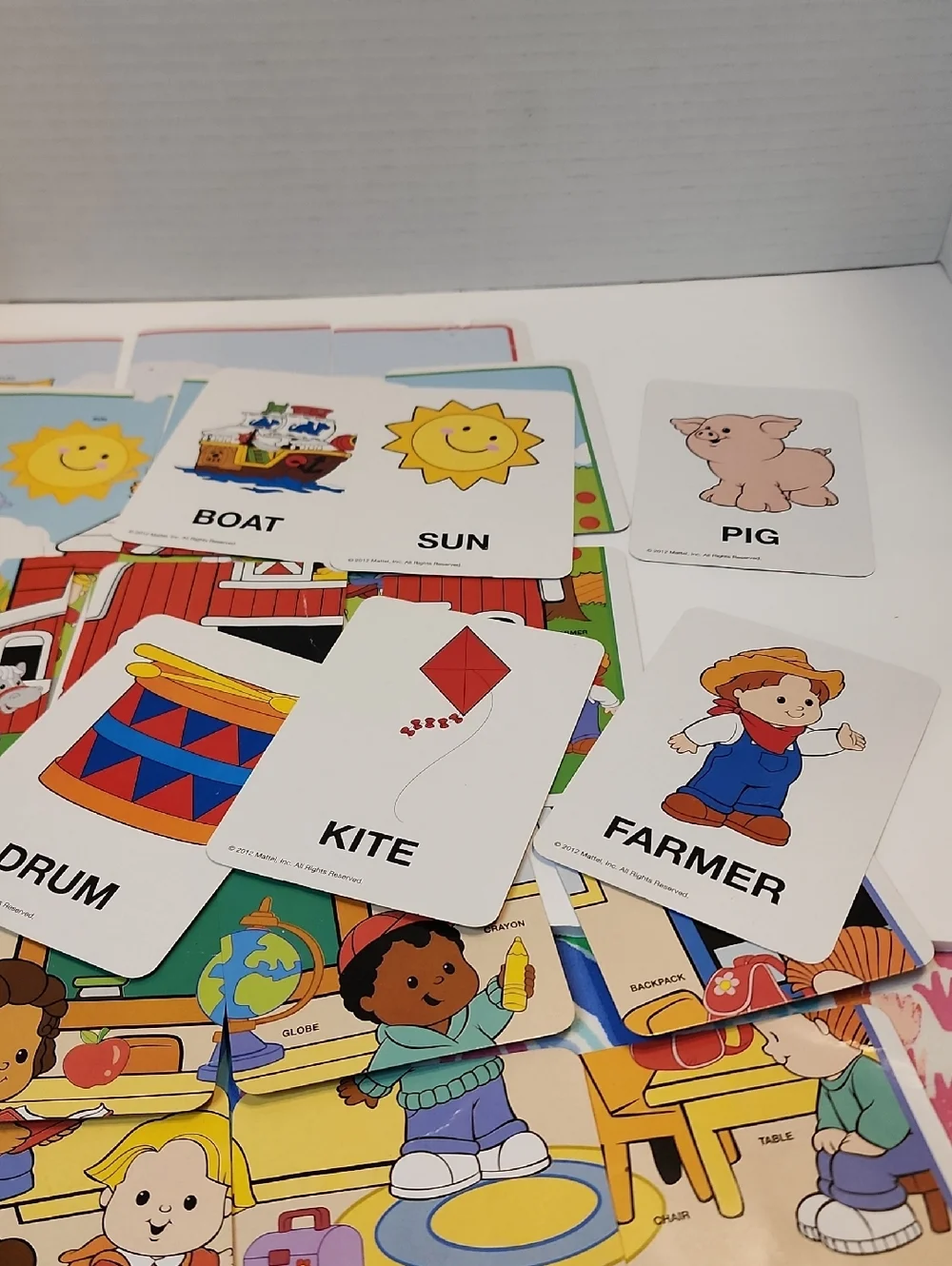 Kids Learning Puzzles Multi-Color Educational Flash Set Word Cards, Back N Front